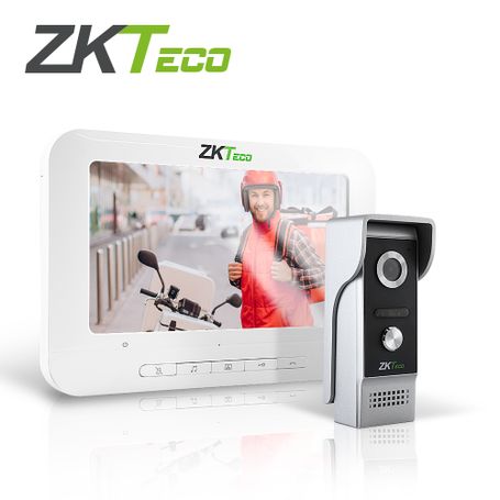 videoportero vdpo3b3 kit  zkteco monitor y frete de calle conexión a 4 hilos  monitor de 7 pulgadas y frente de calle con prote